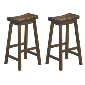 Lexicon Saddleback 29&quot Solid Wood Bar Stool in Cherry (Set of 2)