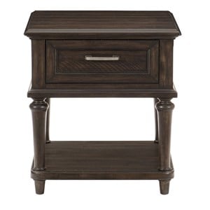 Lexicon Cardano Wood 1 Drawer End Table in Driftwood Charcoal
