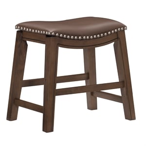 Lexicon Ordway 20&quot Faux Leather Saddle Dining Stool in Brown