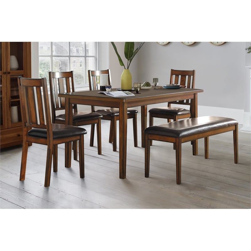 Lexicon Delmar 6 Piece Wood Dining Set in Espresso