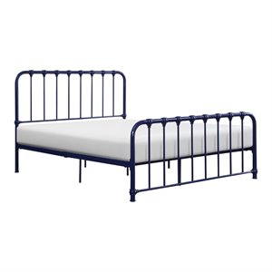 Lexicon Bethany Queen Metal Platform Bed in Navy Blue