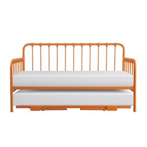 Lexicon Constance Metal Daybed with Trundle in Orange