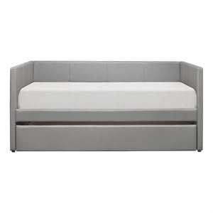 Lexicon Adra Faux Leather Daybed in Gray