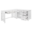 Lexicon Blanche Wood L Shaped Desk in White