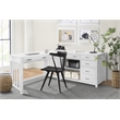 Lexicon Blanche Wood L Shaped Desk in White
