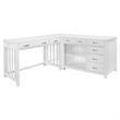 Lexicon Blanche Wood L Shaped Desk in White