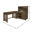 Lexicon Blanche Wood L Shaped Desk with Hutch in Brown Gray