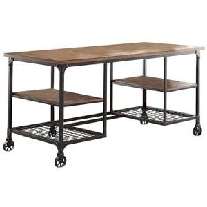 Lexicon Millwood Metal Writing Desk in Pine