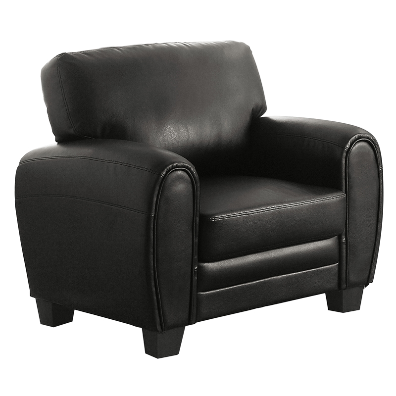Lexicon Rubin Bonded Leather Accent Chair in Black