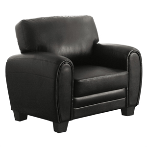 Lexicon Rubin Bonded Leather Accent Chair in Black