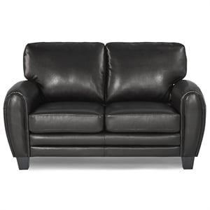 Lexicon Rubin Bonded Leather Loveseat in Black