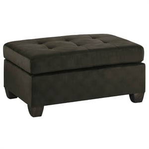 Lexicon Emilio Velvet Upholstered Ottoman in Chocolate