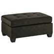 Lexicon Emilio Velvet Upholstered Ottoman in Chocolate