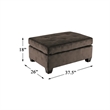 Lexicon Emilio Velvet Upholstered Ottoman in Chocolate