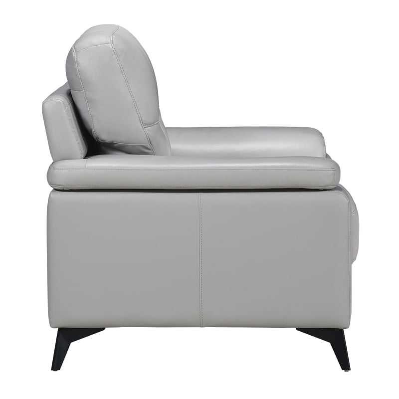 Lexicon Mischa Leather Match Sofa in Silver Gray