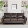 Lexicon Rubin Faux Leather Uholstery Sofa in Dark Brown Color