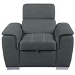 Lexicon Ferriday Microfiber Accent Chair with Pull Out Ottoman in Gray