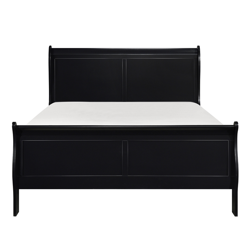 Lexicon Mayville Traditional Wood Full Sleigh Bed in Black