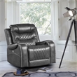 Lexicon Putnam Traditional Faux Leather Power Reclining Chair in Gray