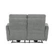 Lexicon Edition Contemporary ChenillePower Double Reclining Love Seat in Gray