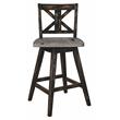Lexicon Amsonia Wood Dining Swivel Counter Stools in Distressed Gray (Set of 2)