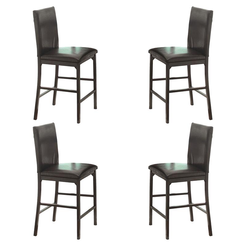 Lexicon Tempe Metal Counter Height Dining Chairs in Black and Brown (Set of 4)