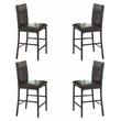 Lexicon Tempe Metal Counter Height Dining Chairs in Black and Brown (Set of 4)