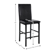 Lexicon Tempe Metal Counter Height Dining Chairs in Black and Brown (Set of 4)