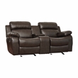 Lexicon Marille Double Glider Reclining Loveseat with Center Console in Brown