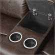 Lexicon Marille Double Glider Reclining Loveseat with Center Console in Brown