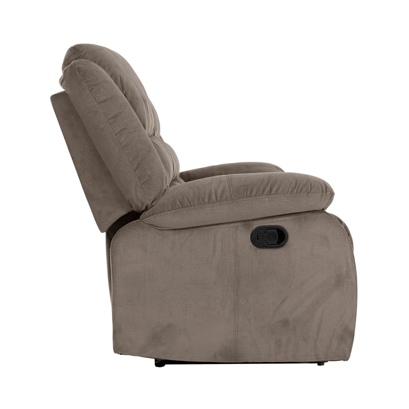 Lexicon Jarita Microfiber Fabric Double Reclining Loveseat in Chocolate