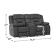 Lexicon Madrona Hill Microfiber Double Reclining Love Seat in Gray