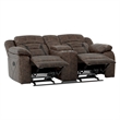 Lexicon Madrona Hill Microfiber Double Reclining Love Seat in Dark Brown