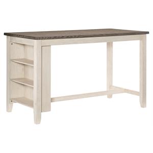 Lexicon Timbre Contemporary Wood Counter Height Dining Table in Antique White