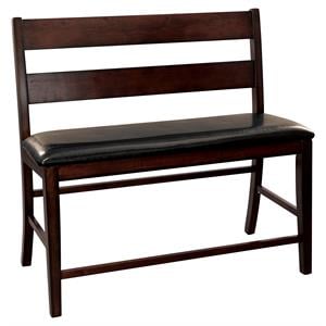 Lexicon Mantello Wood Counter Height Dining Bench with Back in Cherry