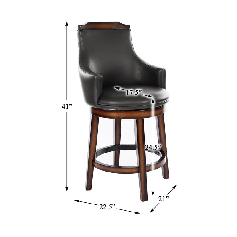 Lexicon Bayshore Wood Counter Height Swivel Stools - Dark Brown (Set of 2)