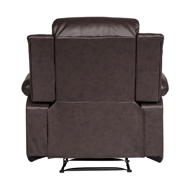 Lexicon Cranley Traditional Faux Leather Reclining Chair in Brown