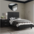 Lexicon Lorenzi Contemporary Wood and Faux Leather Twin Bed in Black