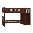 Lexicon Rowe Reversible Step Storage Wood Bunk Bed in Dark Cherry