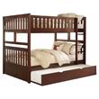 Lexicon Rowe Wood Full over Full Bunk Bed with Trundle Bed in Dark Cherry