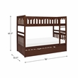 Lexicon Rowe Wood Twin over Twin Bunk Bed with Trundle Bed in Dark Cherry