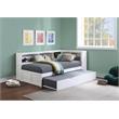 Lexicon Galen Pine Wood Twin Bookcase Corner Bed with Twin Trundle in White