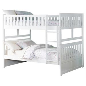Lexicon Galen Transitional Wood Full over Full Bunk Bed in White