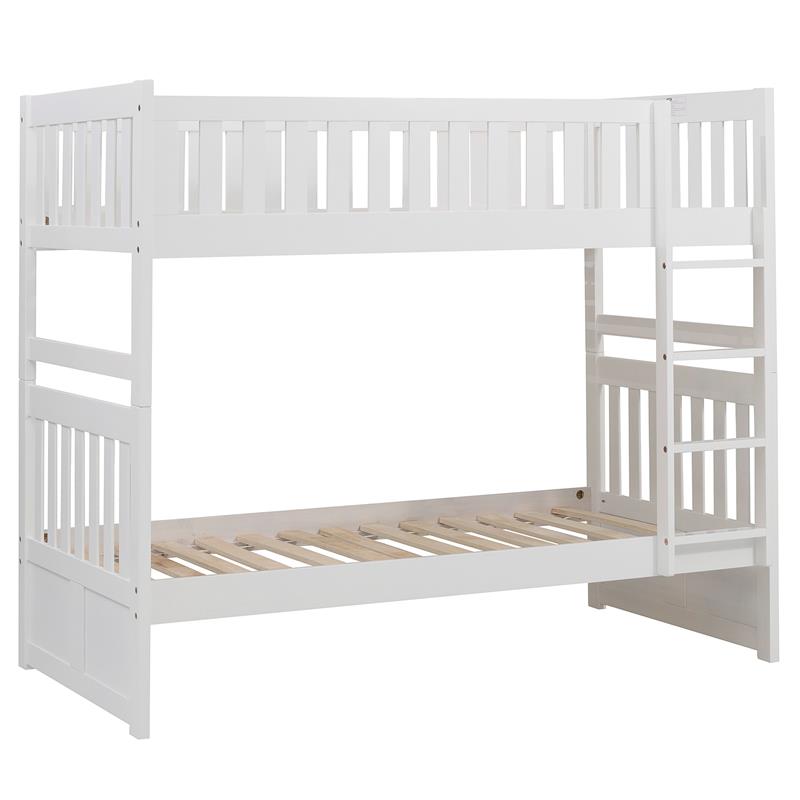 Lexicon Galen Transitional Wood Twin over Twin Bunk Bed in White