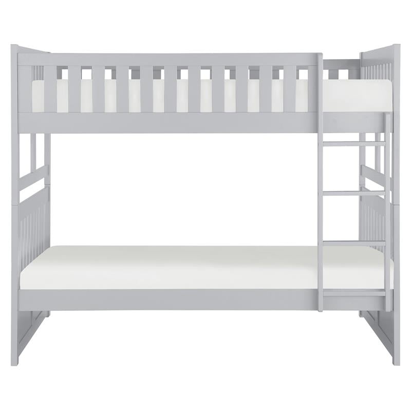 Lexicon Orion Transitional Wood Full over Full Bunk Bed in Gray