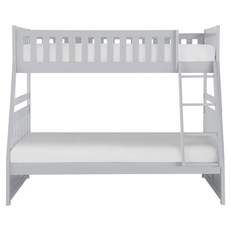 Lexicon Orion Transitional Wood Twin over Full Bunk Bed in Gray