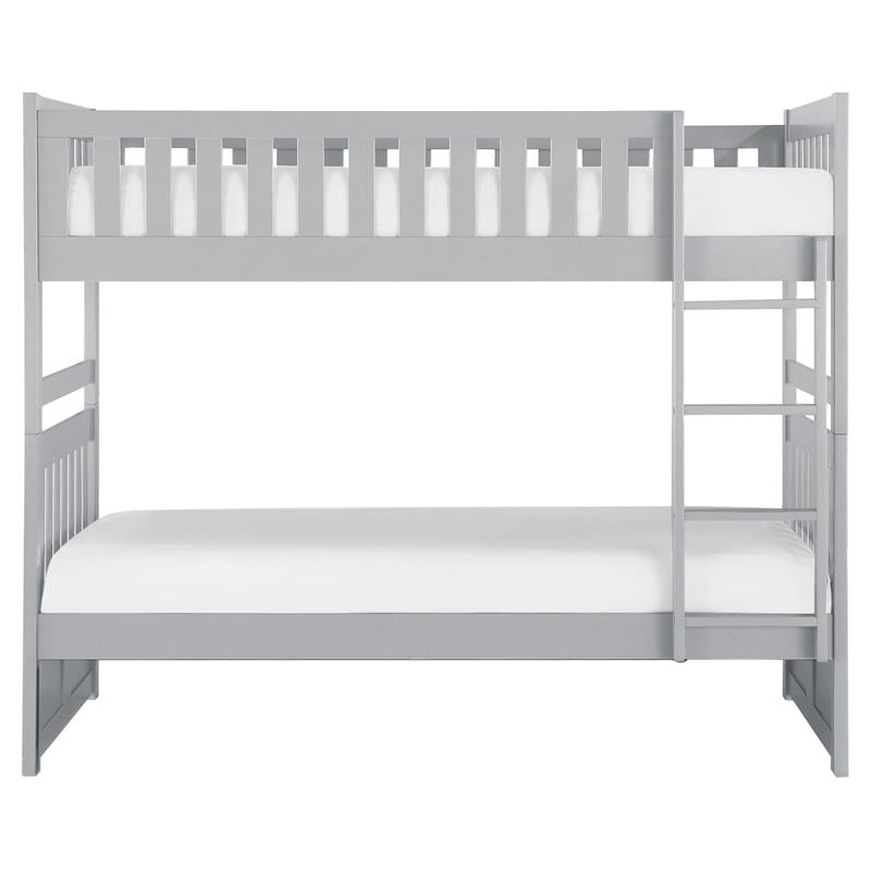 Lexicon Orion Transitional Wood Twin over Twin Bunk Bed in Gray
