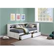 Lexicon Galen 5-Shelf Wood Twin Bookcase Corner Bed with Storage Boxes in White
