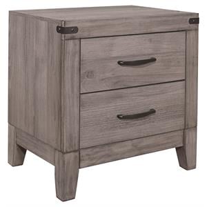 Lexicon Woodrow 2-Drawers Contemporary Wood Nightstand in Gray