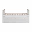 Lexicon Galen Wood Twin Bed with 2 Storage Drawer Trundle Bed in White
